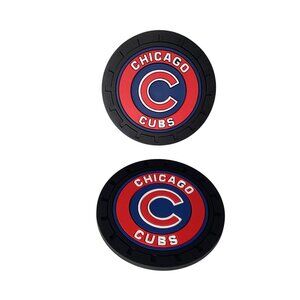 2 pcs Chicago Cubs Rubber Auto Car Coaster for Cup Holders New Sealed
